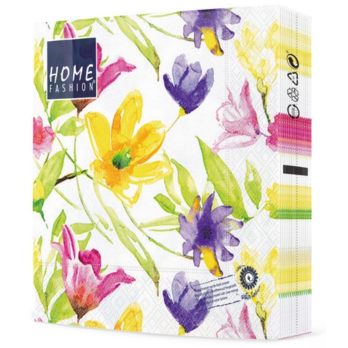 20 Servietten Lucy - Gemalte Blumen 33x33cm