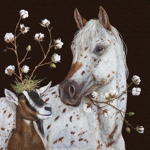 20 Servietten Neighbors - Pferd und Ziege  33x33cm