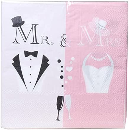 20 Servietten Mr. & Mrs. 2-lagig, 33x33cm