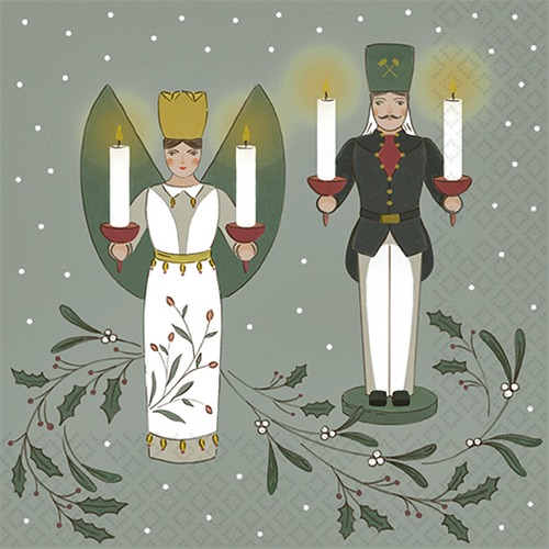 20 Servietten Engel & Bergmann - Engel und Bergmann-Figuren 33x33cm