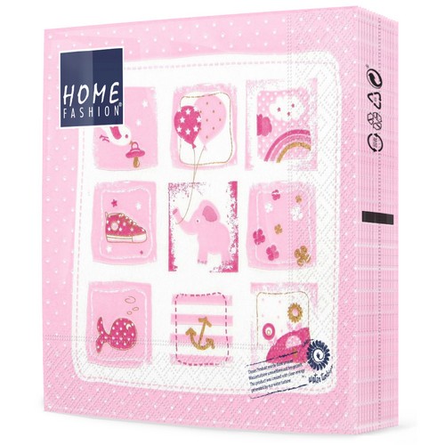 RP 20 Servietten Little One rose - Baby Momente rosa 33x33cm