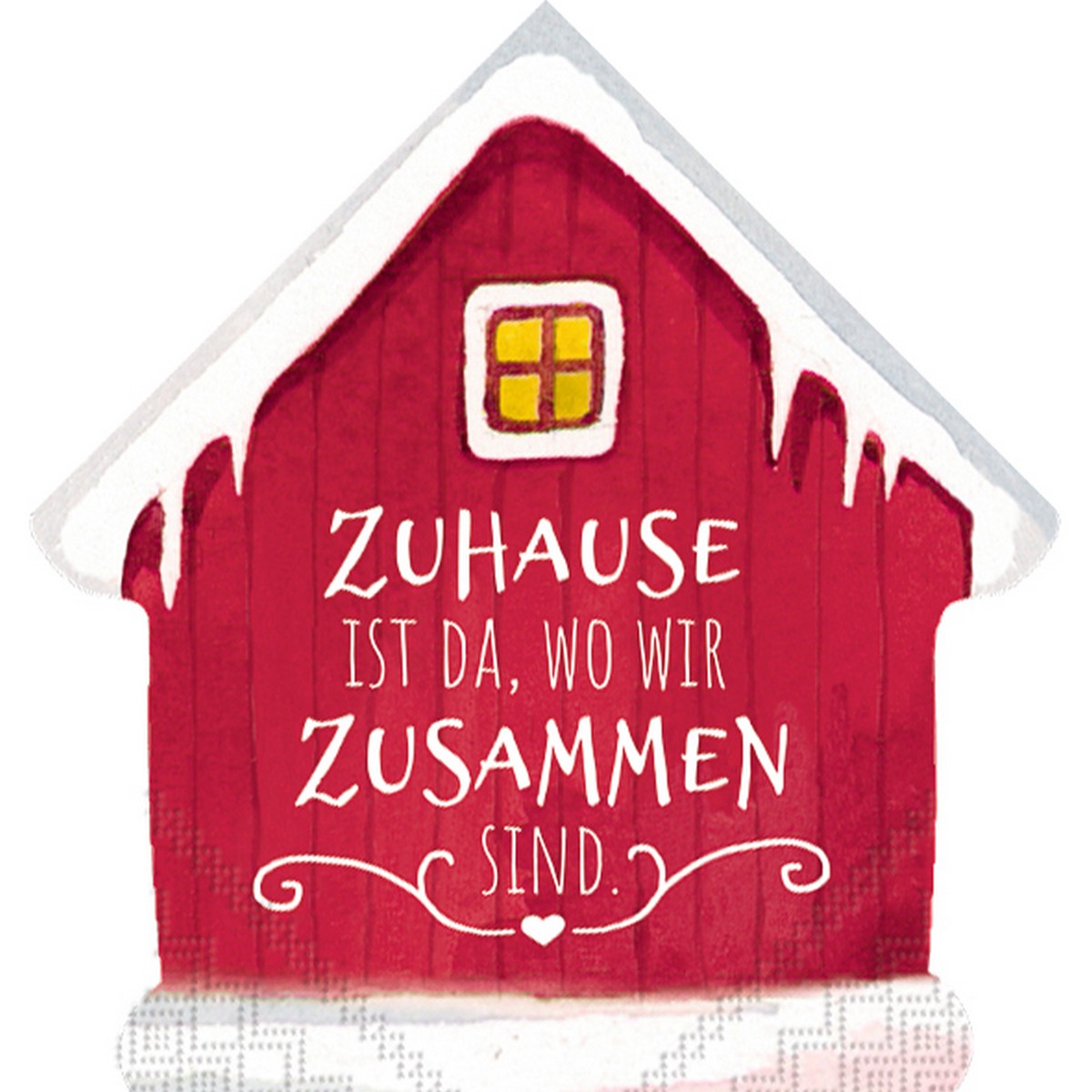 12 Servietten gestanzt Zuhause - Zusammen Zuhause 33x33cm