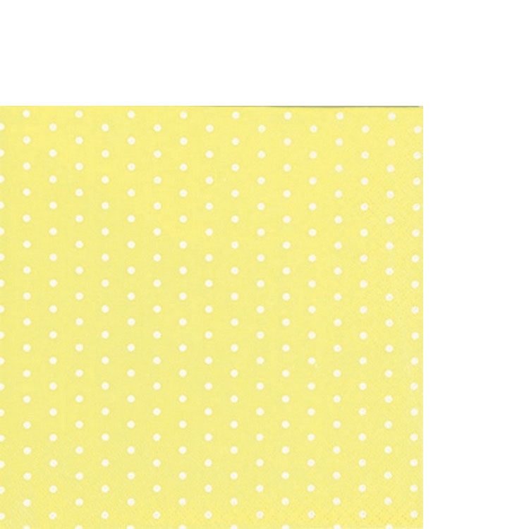 20 kleine Cocktailservietten Mini Dots yellow/white - Mini-Punkte gelb/weiß 25x25cm