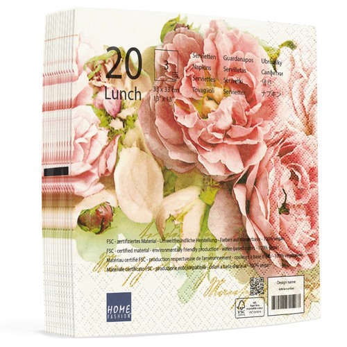 20 Servietten Mary Roses - Edle Rosen 33x33cm
