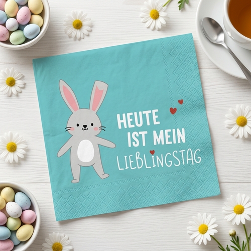 20 Servietten Hase - Heute ist mein Lieblingstag 33x33cm