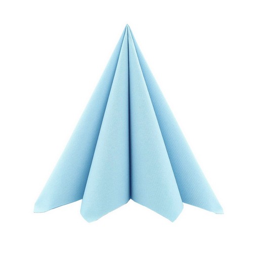 12 Servietten Linclass Airlaid Uni hellblau 40x40cm