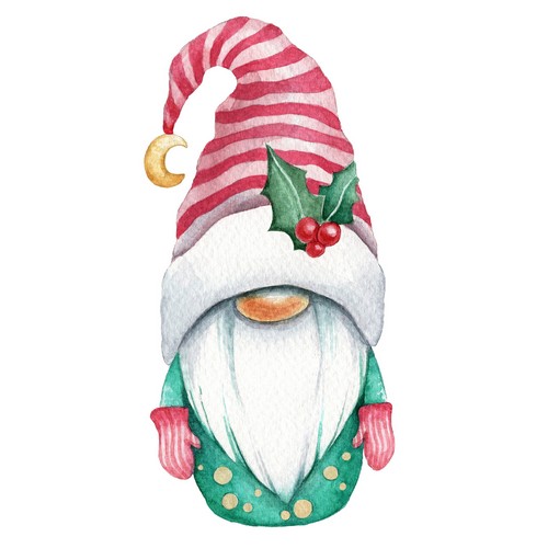 20 Little Nisse with Ilex napkins - Christmas elves 33x33cm