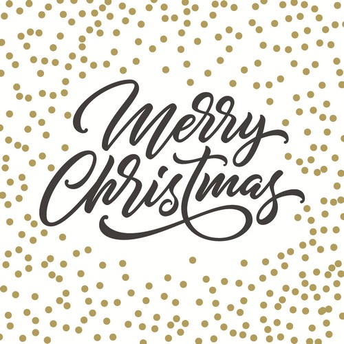 20 Servietten Merry Dots - Merry Christmas mit Punkte 33x33cm