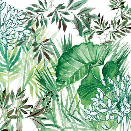 20 Servietten Tropical Plants - Tropische Pflanzen 33x33cm