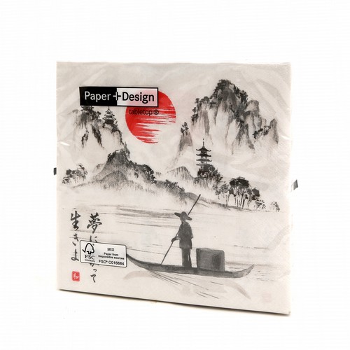 20 Servietten Japanese Boat - Japanischer Bootsfahrer 33x33cm