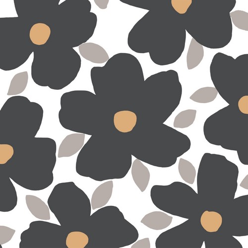 20 Servietten Poppy Pop boho - Boho Blüten schwarz 33x33cm