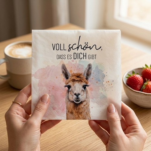 20 Servietten Lama 2 - Voll schön 33x33cm