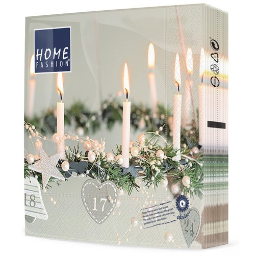 20 Servietten Blaze of Light - Dekorierte Adventszeit 33x33cm