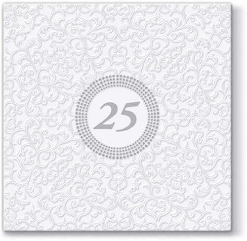 RP 20 Servietten Inspiration Icon 25 - Symbol 25 weiß 33x33cm