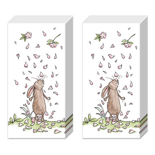 2x 10 Taschentücher Blossom and Bunnies - Hasen unter Blütenregen