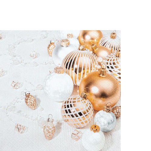 20 kleine Cocktailservietten Golden Glory - Feinster Baumschmuck 25x25cm