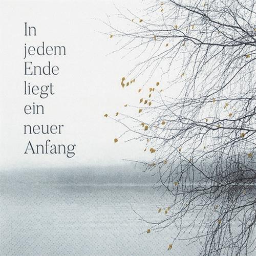20 Servietten Neuer Anfang - Trauer mit Spruch 33x33cm