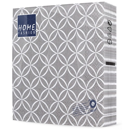 20 Servietten Circles grey - Kreise im Verbund grau 33x33cm