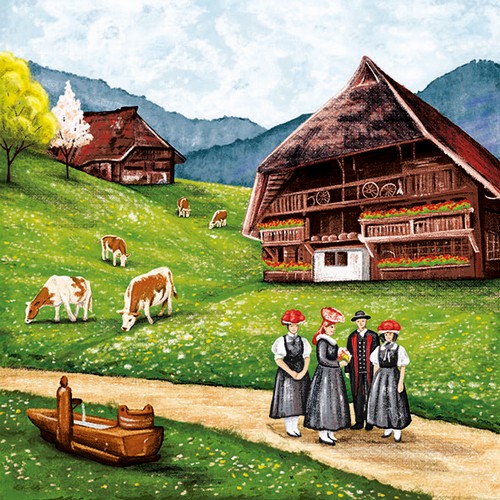 20 Servietten The Black Forest - Schwarzwald 33x33cm