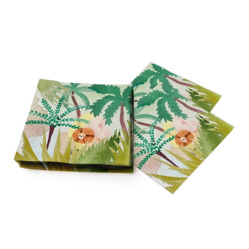 20 Servietten Jungle Beat - Niedlicher Löwe im Dschungel 33x33cm
