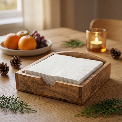 Serviettenhalter Wooden rustic - Holz rustikal für 33cm Lunchservietten aus Holz, 19x6cm
