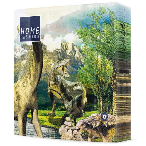20 Servietten Jurassic Dinosaurs - Prähistorische Dinosaurier 33x33cm