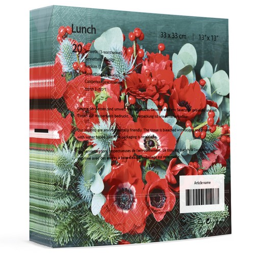 20 Servietten Poppy Anemone - Anemone im Gesteck 33x33cm