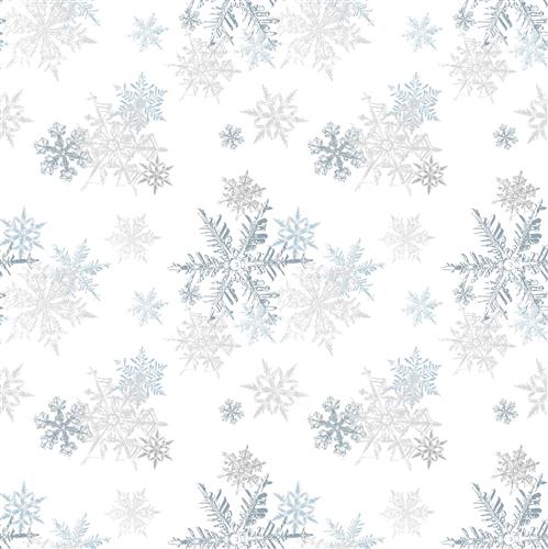 20 Servietten Magic Ice Crystals - Feine Schneekristalle silber 33x33cm