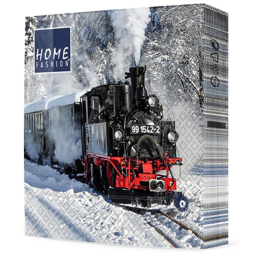 20 Servietten Preßnitztalbahn - Eisenbahn in Winterlandschaft 33x33cm