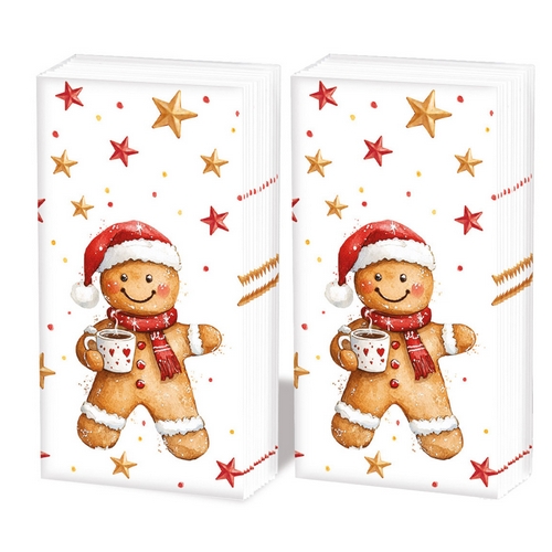 2x 10 Taschentücher Cocoa and Cookie - Lebkuchenfigur mit Kakao
