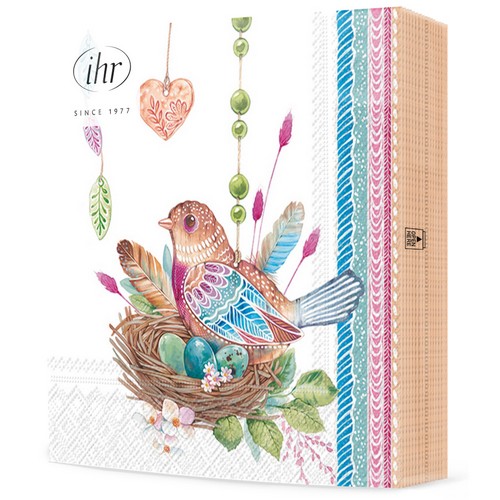 20 Servietten Easter Delights - Vögel im Osternest 33x33cm
