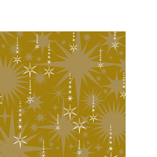 20 kleine Cocktailservietten Sprinkle Rain gold - Fallende Sterne gold 25x25cm