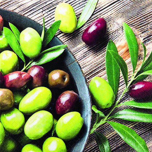 20 Servietten Pure Olives - Frische Oliven 33x33cm
