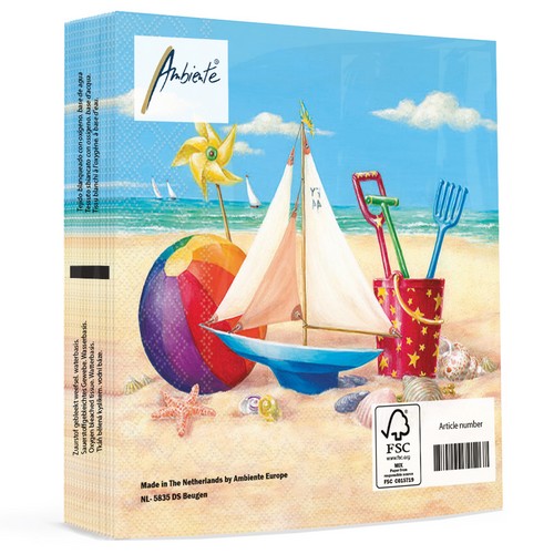 20 Servietten Beach Toys - Strandspielzeug 33x33cm