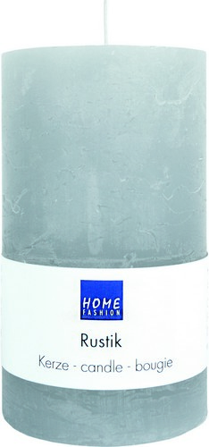 Kerze Stumpen Rustik grey - grau Ø 7cm, Höhe 12cm