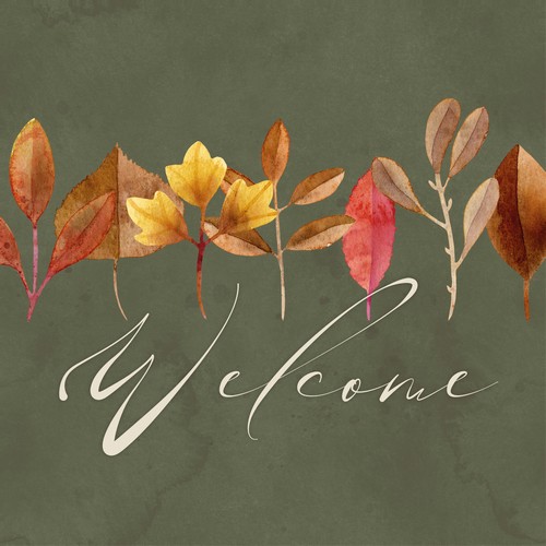20 Servietten Welcome Leaves - Willkommen im Herbst 33x33cm