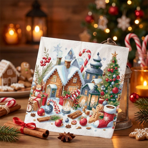 20 Servietten Christmas Scenery - Traumhafte Weihnachtswelt 33x33cm