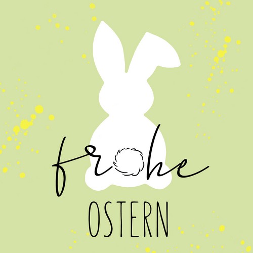 20 Servietten Weißer Hase - Frohe Ostern mit weißem Hase 33x33cm