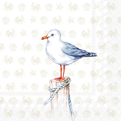 20 Servietten Gulliver - Möwe einzeln 33x33cm