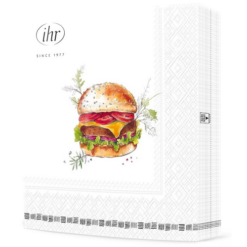 20 Servietten Homemade Burger - Leckerer Burger  33x33cm