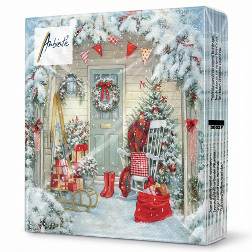 20 Servietten Doorstep Surprise - Überraschungen vor der Weihnachtstür 33x33cm