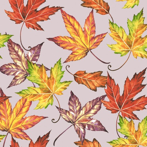 20 Servietten Fall leaves - Bunte, einzelne Herbstblätter 33x33cm