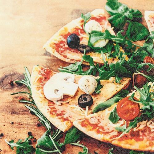 20 Servietten Pizza - Genuss von Pizza 33x33cm