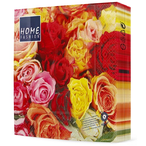 20 Servietten Carpet of Roses - Prächtige Rosenvielfalt 33x33cm