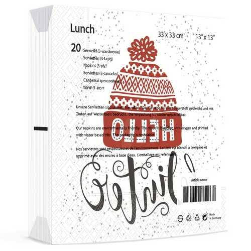 20 Servietten Winter Greetings - Wilkommen Winter 33x33cm