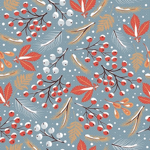 20 Servietten Aava - Blätter und Berren im Schneefall 33x33cm