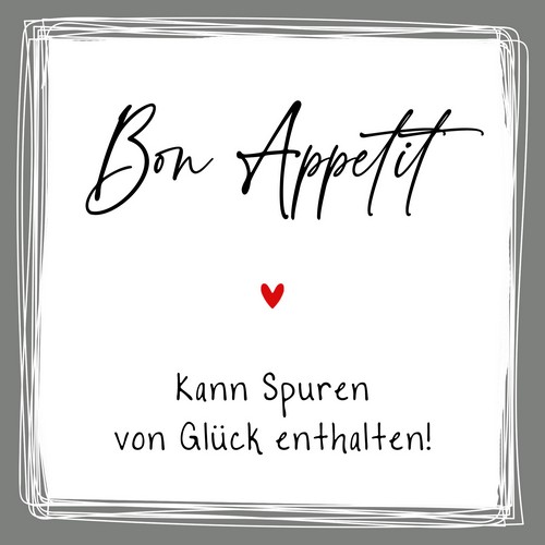 20 Servietten Glücksspuren - Bon Appetit mit Glück 33x33cm