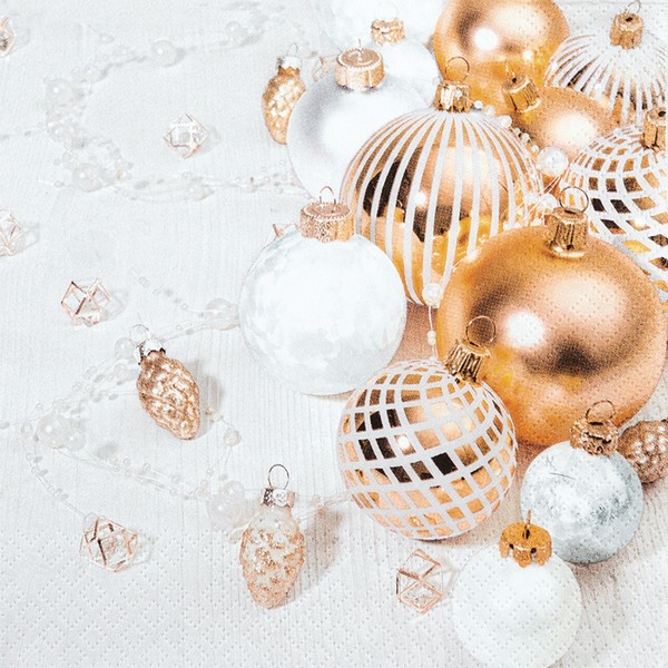 20 kleine Cocktailservietten Golden Glory - Feinster Baumschmuck 25x25cm