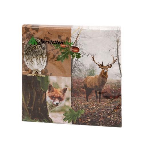 Motivservietten Wald Hirsch