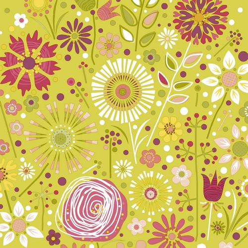 20 Servietten Flower Field - Grafische Blumenwiese 33x33cm